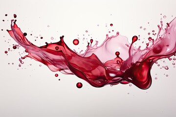 Poster - Crimson Red Wine Splash drops on White Background