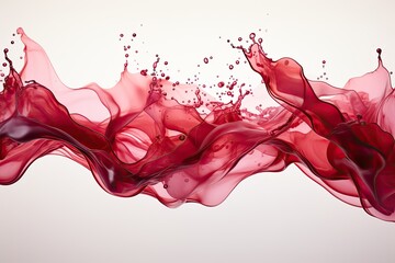 Poster - Abstract red wine splashes on white background