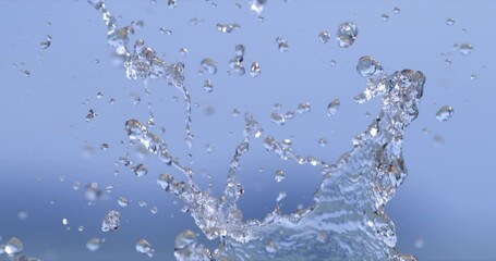 Wall Mural - slow motion macro of floating micro particles molecules in liquid are analyzed with microscope by ch
