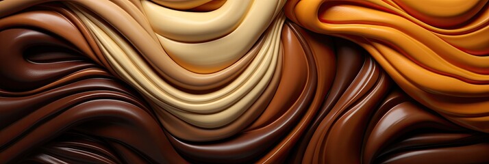 Aufkleber - A detailed view of a wallpaper featuring a combination of brown and yellow colors.