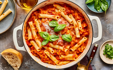 Wall Mural - Capture the essence of Baked Ziti in a mouthwatering food photography shot Generative AI