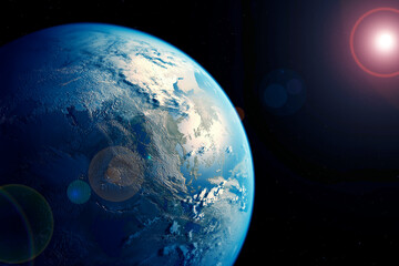 Canvas Print - an exoplanet similar to earth. elements of this image furnished by nasa