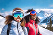 Zwei Afroamerikanerinnen beim Ski fahren 