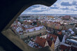 Panoramic view to Wroclaw from St Elizabeth church tower in Wroclaw, Poland. Best viewpoint in Wroclaw. Wroclaw roofs from above