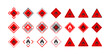 Flammable materials warning sign set. Sign danger flammable liquids or materials. Flammable substances icons set. Vector scalable graphics