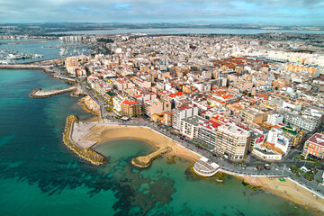 Canvas Print - Coastline of Playa del Cura in Torrevieja city. Spain