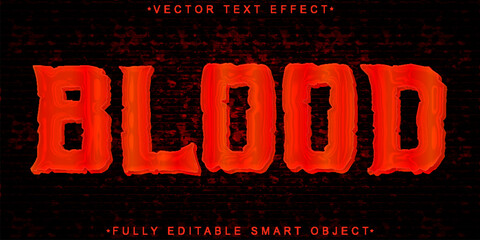 Poster - Red Horror Blood Vector Fully Editable Smart Object Text Effect