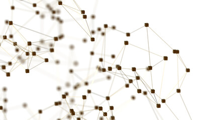 Fototapete - Abstract plexus blue geometry background. Digital technology network connection concept. 3D rendered illustration