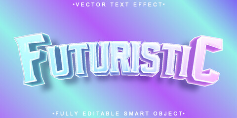 Poster - Cartoon Holo Futuristic Vector Fully Editable Smart Object Text Effect