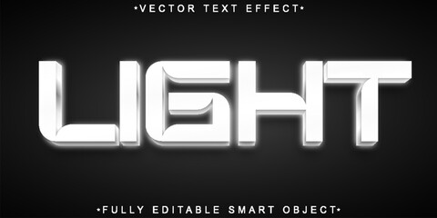 Poster - White Light Vector Fully Editable Smart Object Text Effect
