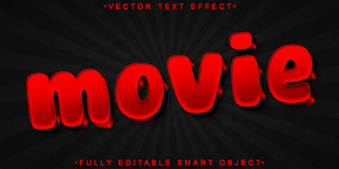 Aufkleber - Red Movie Vector Fully Editable Smart Object Text Effect