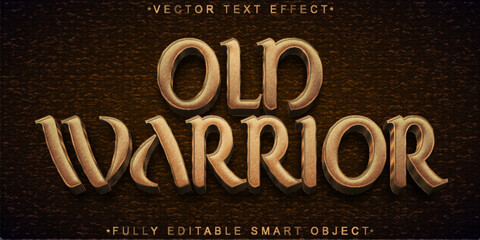 Sticker - Old Warrior Vector Fully Editable Smart Object Text Effect