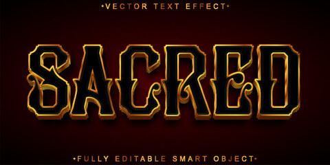 Poster - Dark Golden Sacred Vector Fully Editable Smart Object Text Effect