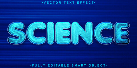 Poster - Blue Science Vector Fully Editable Smart Object Text Effect