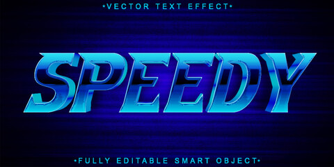 Poster - Blue Speedy Vector Fully Editable Smart Object Text Effect