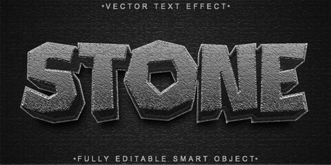 Wall Mural - Gray Stone Vector Fully Editable Smart Object Text Effect