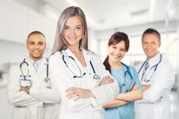 Canvas Print - Medical professional team at work in the hospital