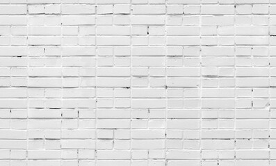 Wall Mural - White brick wall, seamless background photo texture