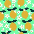 canvas print picture - seamless pattern with lemons