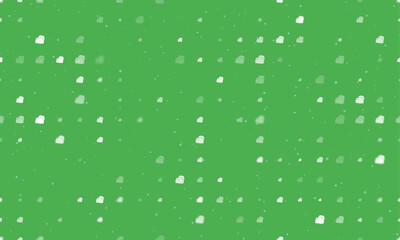Poster - Seamless background pattern of evenly spaced white boxing gloves symbols of different sizes and opacity. Vector illustration on green background with stars