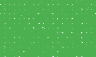 Poster - seamless background pattern of evenly spaced white umbrella symbols of different sizes and opacity. 