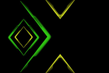 Poster - Neon green dynamic abstract background with yellows lines on a black background. Usable for Background, Wallpaper, Poster, Brochure