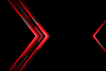Aufkleber - Abstract beautiful red geometric lines on a black background