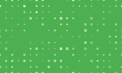 Poster - seamless background pattern of evenly spaced white road parking signs of different sizes and opacity