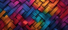  A Multicolored Abstract Background With A Diagonal Weave Pattern In The Center Of The Image And The Colors Of The Rainbow, Red, Orange, Blue, Yellow, Purple, Green, Red, And Purple, And Orange.