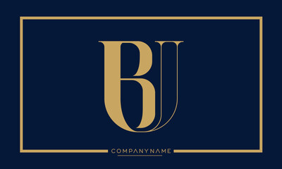 Alphabet letters icon logo BU or UB