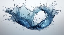  A Splash Of Water In The Shape Of A Heart On A Gray Background With A White Back Ground And A White Back Ground.