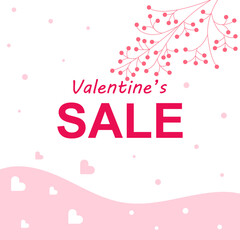 Wall Mural - Valentine's Day holidays square template. Special offer template design. Vector illustrations for social media banners and website, online shopping, sale ads, greeting cards, marketing material