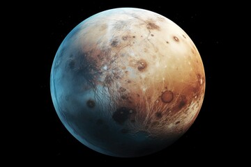 Wall Mural - glowing planet in outerspace orbit. far side of the moon solar lunar terrain. space nebula in the co