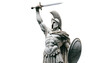 Marmorstatue eines Spartaners, welcher sein Schwert siegreich hochhält