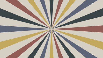 Canvas Print - retro sun burst background with colorful stripes and rays vector