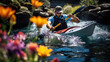 Kayaker expertly navigating tight bends in meandering river