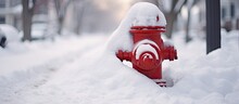 Frozen Fire Hydrant Concealed By Snow.
