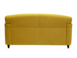 modern yellow fabric sofa isolated on white background, back view