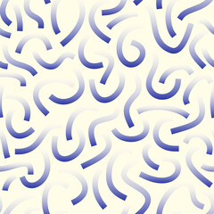 Poster - Blue and white gradient curved lines isolated on white background. Transparent Bold Squiggles.