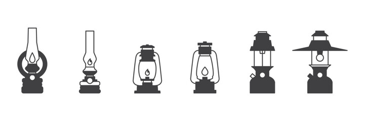 Black camping lantern simple flat icon vector illustration. Camping lantern simple flat icon isolated on transparent background.