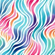 Vivid Watercolor Zebra Stripes Seamless Pattern AI Generated