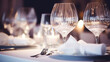 © kichigin19 - table setting with glasses on a festive evening, restaurant, christmas luxury table