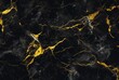© LivroomStudio - black marble background with yellow veins. generative ai