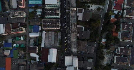 Wall Mural - Aerial view condominium hirise and office building center of Bangkok metropilis with road Thailand