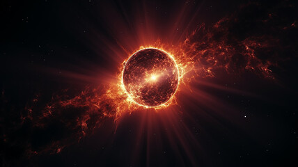 Wall Mural - supernova, explosion of a star in deep space, astronomy phenomenon, fictional graphics