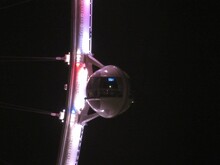 Pod On Giant Ferris Wheel Lit Up In Las Vegas, High Roller Lights