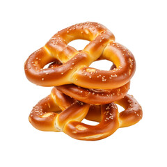 Wall Mural - Closeup of delicious pretzels on white transparent background