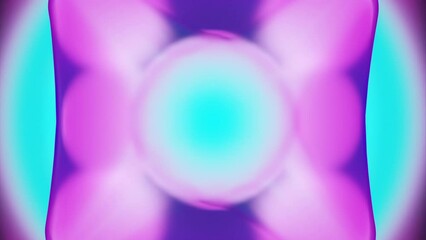 Poster - Abstract blue rotating spheres inside transparent membrane. Design. Neon chaotically floating glowing balls.