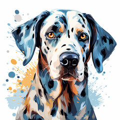 Wall Mural - Dalmatian isolated on a white background, watercolor clipart illustration