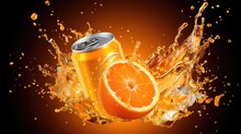 Liquid Orange Soda Drink Splash Illustration Fresh Juice, Background Healthy, Yellow Drop Liquid Orange Soda Drink Splash